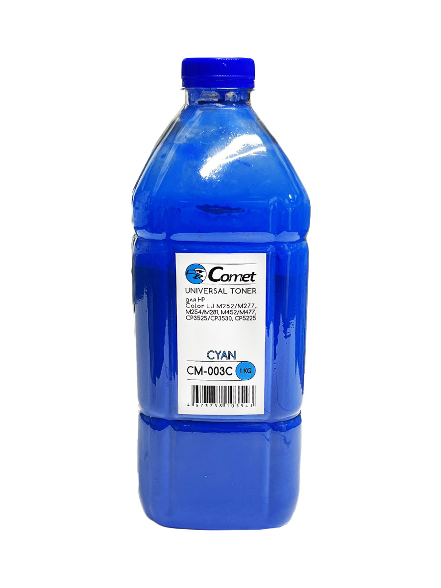 Тонер для HP Color Универсал тип CM-003C (фл,1кг,синий,COMET) ATM