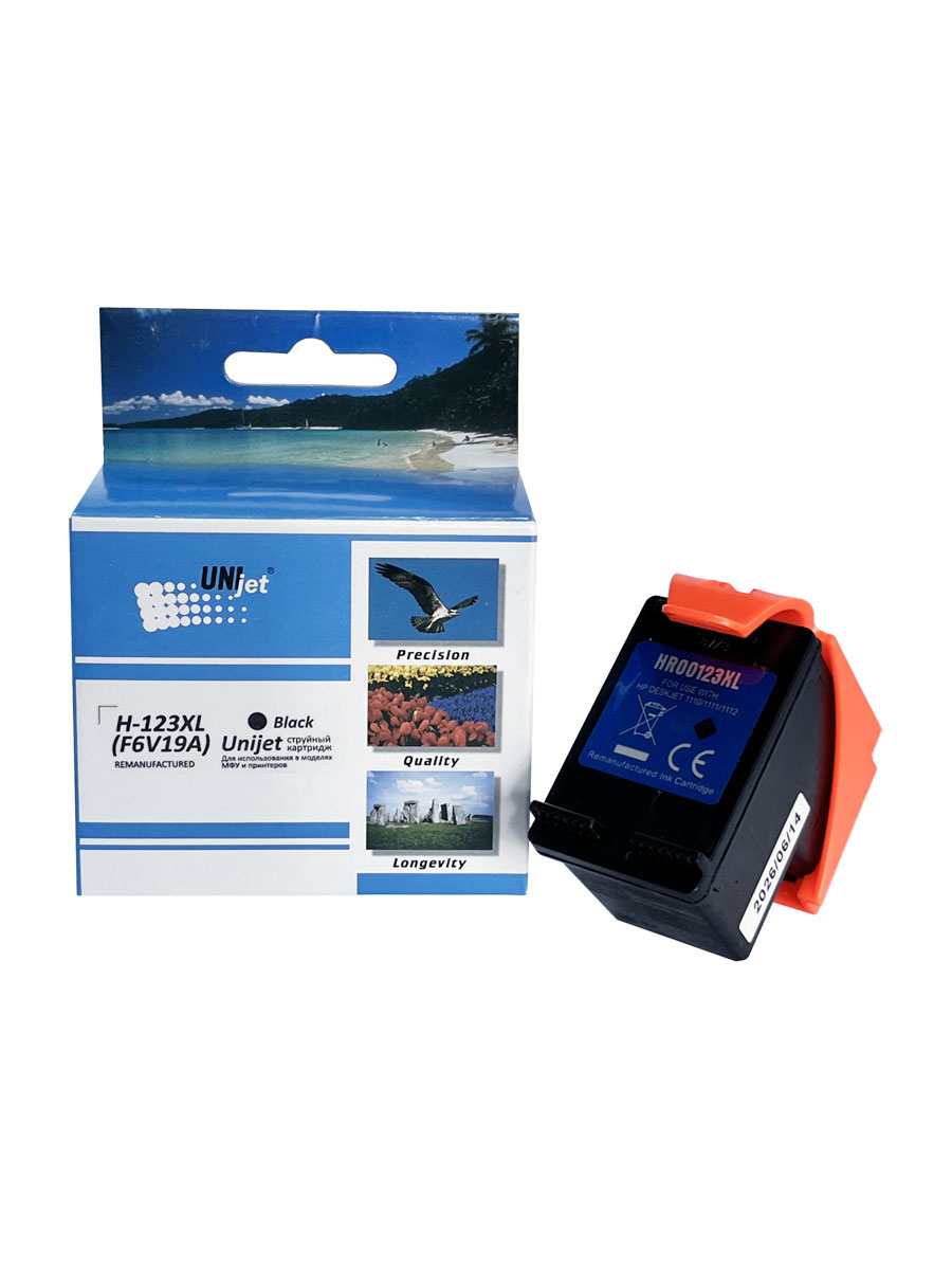 Картридж HP DeskJet 2130 F6V19AE (R) Black UNIjet (123XL)