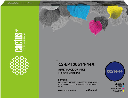 Чернила Cactus CS-EPT00S14-44A 103 многоцветный набор 4x70мл