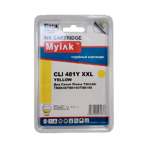 Картридж Canon PIXMA TS6140/TS8140/TS9140/TR7540/TR8540 (MyInk) CLI-481Y XXL жёлтый 12 мл