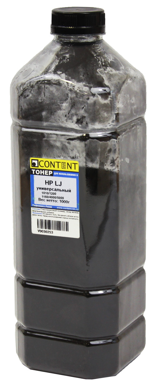Тонер HP LJ универсальный 1010/1200/1160/4000/5000 (CONTENT) 1кг, канистра