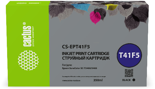 Картридж струйный Cactus CS-EPT41F5 желтый (350мл) для Epson SureColor SC-T5400M/SC-T3405/SC-T5405