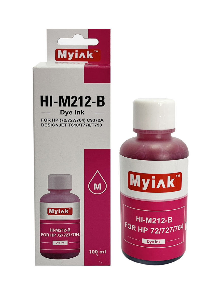 Чернила для (HP 72, HP 727, HP 764) C9372A (100мл,magenta, Dye) HI-M212-B Gloria MyInk