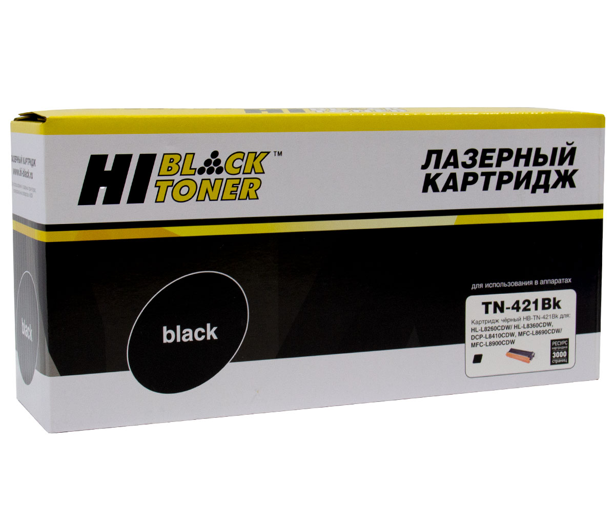 Картридж Brother HL-L8260/8360/MFC L8690/8900/DCP L8410 (Hi-Black) TN-421Bk, Bk, 3K