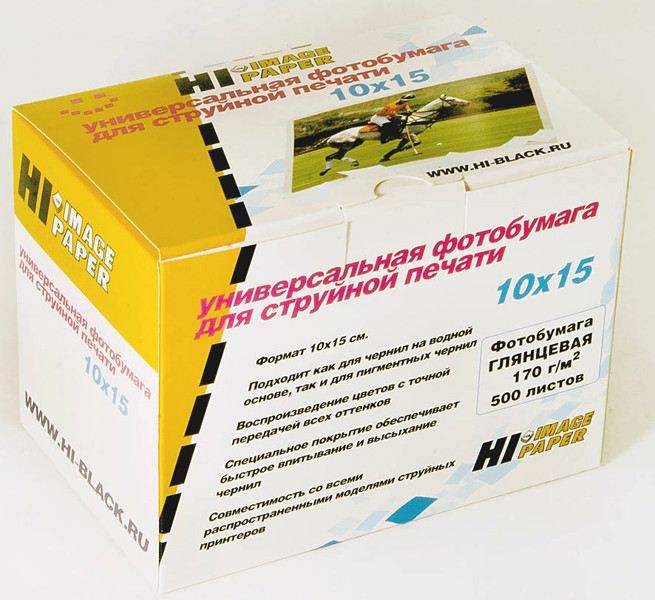 Фотобумага глянцевая односторонняя 10x15, 170 г/м, 500 л (A210200U) (Hi-image paper)
