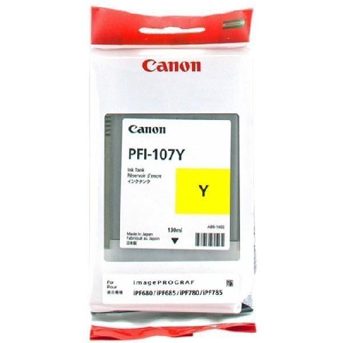 Картридж Canon IPF 670/680/685/770/780/785 (O) PFI-107Y, 130 мл, 6708B001