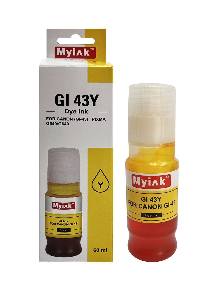 Чернила для CANON GI-43Y (60мл, контейнер,yellow Dye) для PIXMA G540/G640 GI43Y MyInk