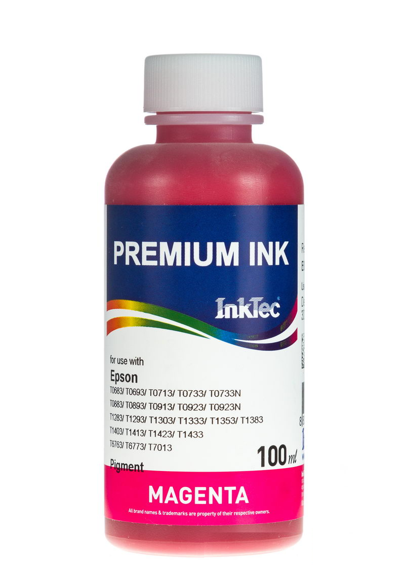 Чернила Epson (InkTec) 100 мл, E0013 M (пурпурный) пигмент (оригинальная фасовка)