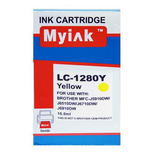 Картридж для Brother MFC-J5910/6510/6710 (LC1280XLY) Yellow (16,6ml, Dye) MyInk