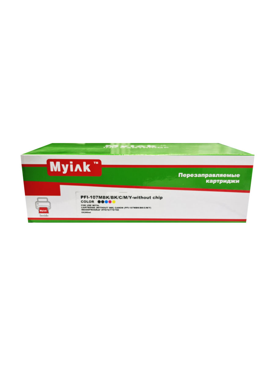 Картриджи (БЕЗ ЧЕРНИЛ) ПЗК (PFI-107MBK/BK/C/M/Y) для CANON imageProGRAF iPF670/770/780, without chip