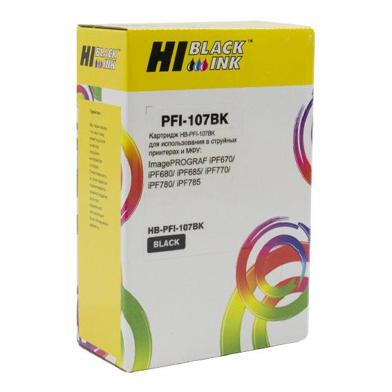 Картридж Canon IPF 670/680/685/770/780/785 (Hi-Black) PFI-107Bk, 130 мл