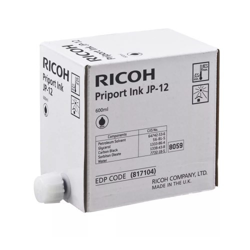 Краска Ricoh Priport JP3000/1210/1255/ DX3240/3243 черная 817104/817147 (O) JP-12, 5шт по 600 мл