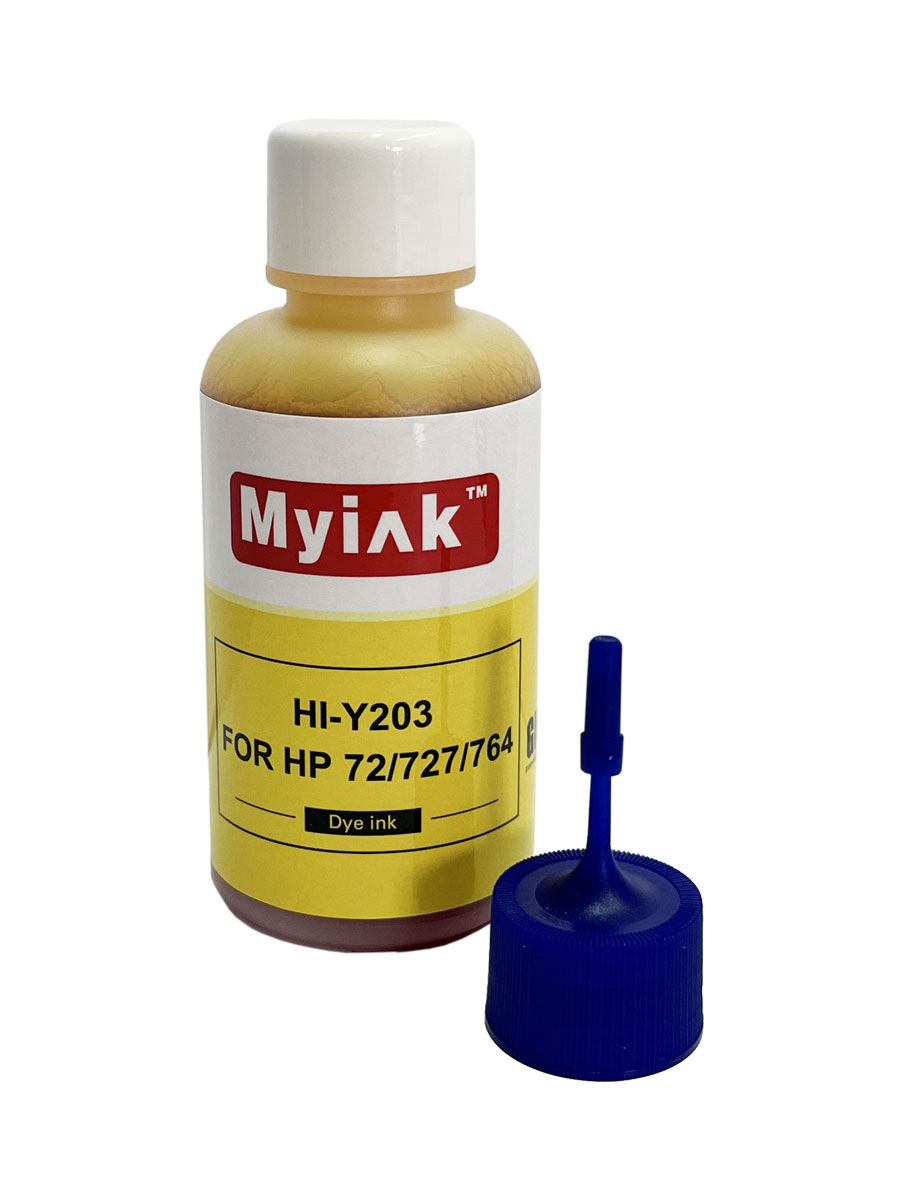 Чернила для (HP 72, HP 727, HP 764) C9373A (100мл,yellow) HI-Y203 Gloria MyInk