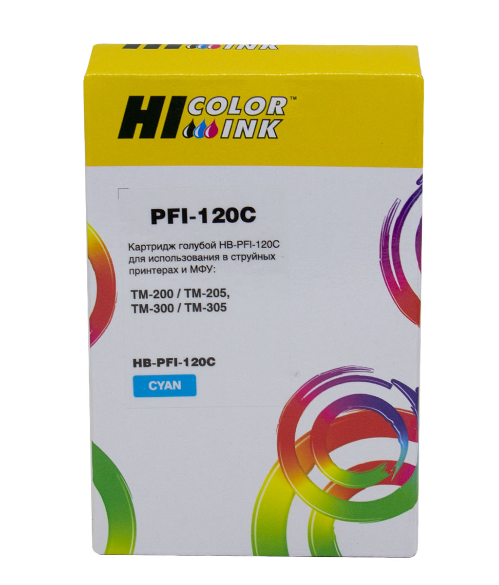 Картридж Canon iPF TM-200/TM-205/TM-300/TM-305 (Hi-Black) PFI-120C, голубой, 130 мл
