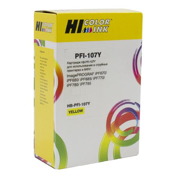 Картридж Canon IPF 670/680/685/770/780/785 (Hi-Black) PFI-107Y, 130 мл