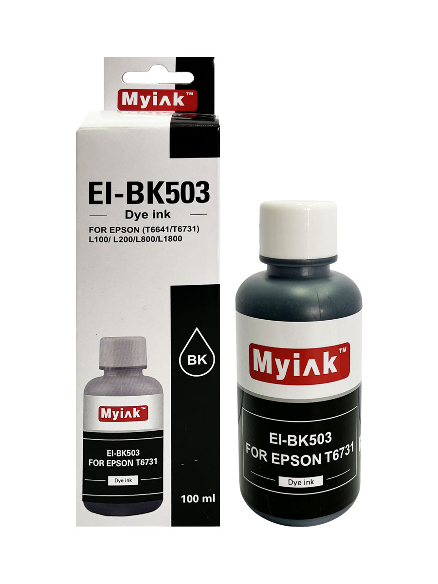 Чернила EPSON (T6731/T6641) L100/ L200/L800/ L805/ L1800 (100мл, black, Dye) EI-BK503 Gloria MyInk