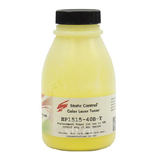 Тонер HP CLJ CP1215/1515/1518 (Static Control) Y, 40 г, флакон