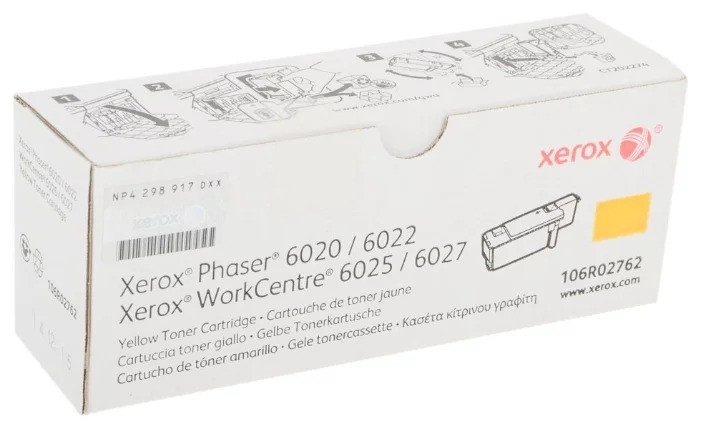 Картридж Xerox Phaser 6020/6022/WC 6025/6027, 1K (O) желтый 106R02762
