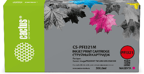 Картридж Canon iPF TM-250/255/350/355 (Cactus) CS-PFI321M PFI-321 M пурп.пигм. (300мл)