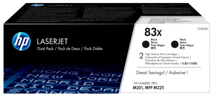 Картридж HP LJ Pro M225MFP/M201 (O) CF283XD, BK, 2x2.2K (двойная упаковка)