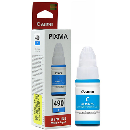 Чернила Canon G1400/G2400/G3400 (O) GI-490 C, голубые 0664C001, 70 мл