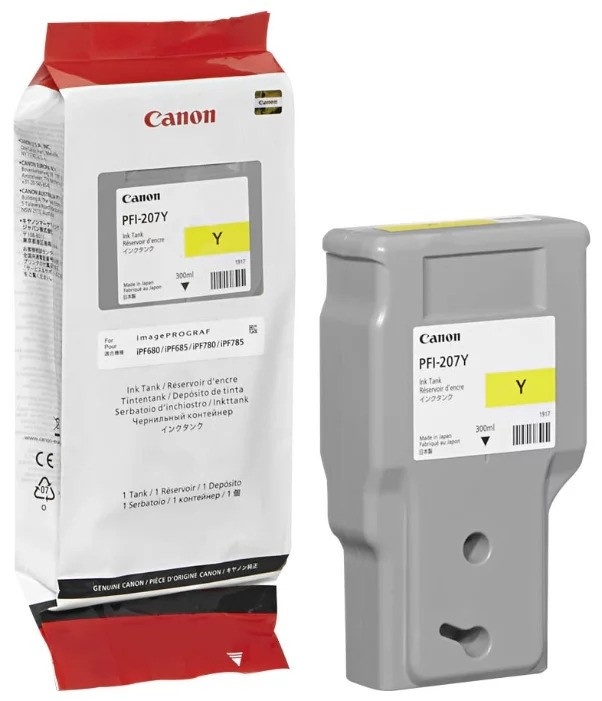 Картридж Canon IPF 680/685/780/785 (O) PFI-207Y/ 8792B001, жёлтый, 300 мл