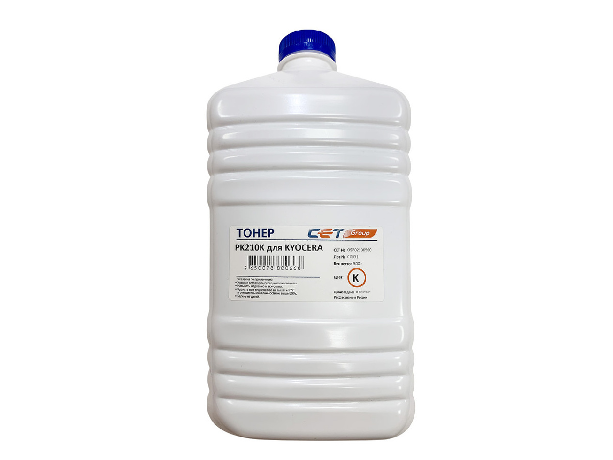 Тонер Kyocera PK210 для Ecosys P6230cdn/6235cdn/7040cdn (Japan) Black, 500г/бут, OSP0210K500 (CET)