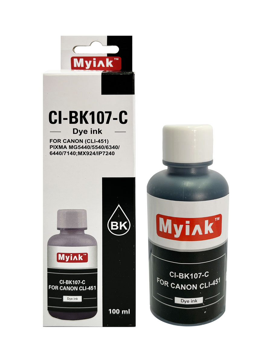 Чернила для CANON CLI-451BK (100мл,black Dye) CI-BK107-C Gloria MyInk