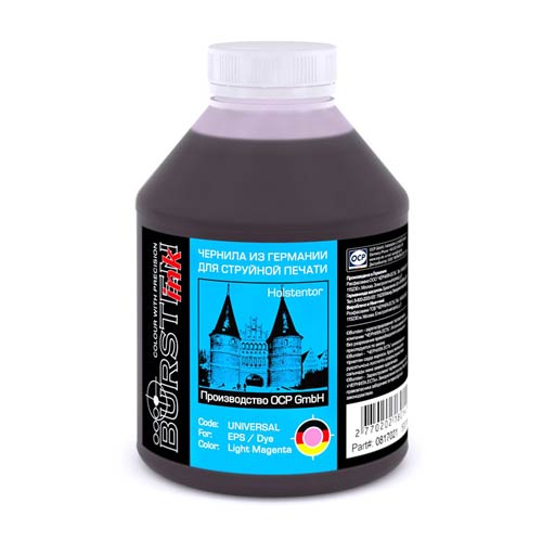 Чернила универсальные для картриджей EPSON (500мл,llight magenta,Dye) Bursten Ink