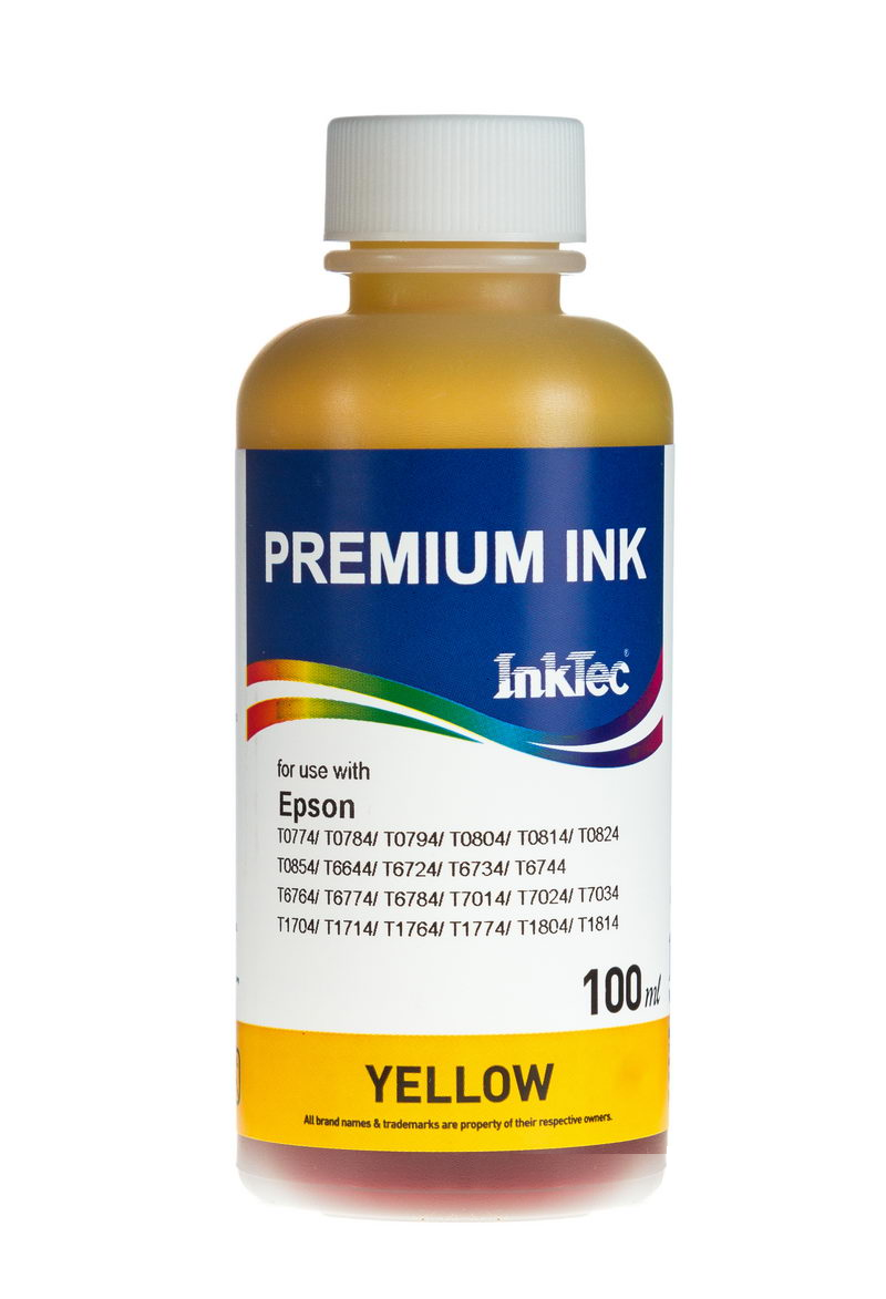 Чернила Epson (InkTec) 100 мл, E0010 (желтый) T0824 Y (оригинальная фасовка)