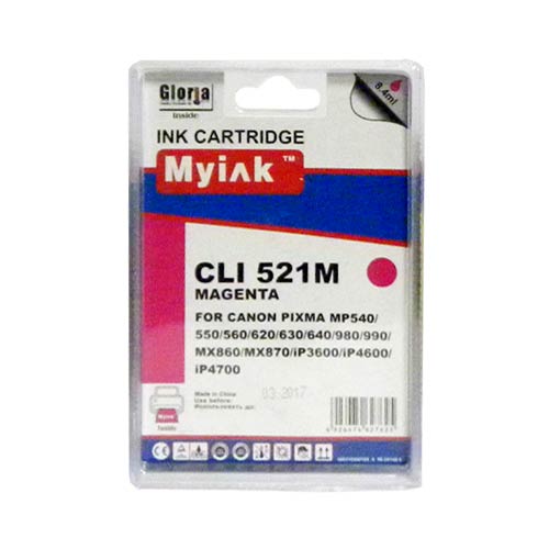 Картридж CANON PIXMA iP3600/4600/MP540/620/630/980 Magenta (8,4ml, Dye) MyInk CLI-521 M 