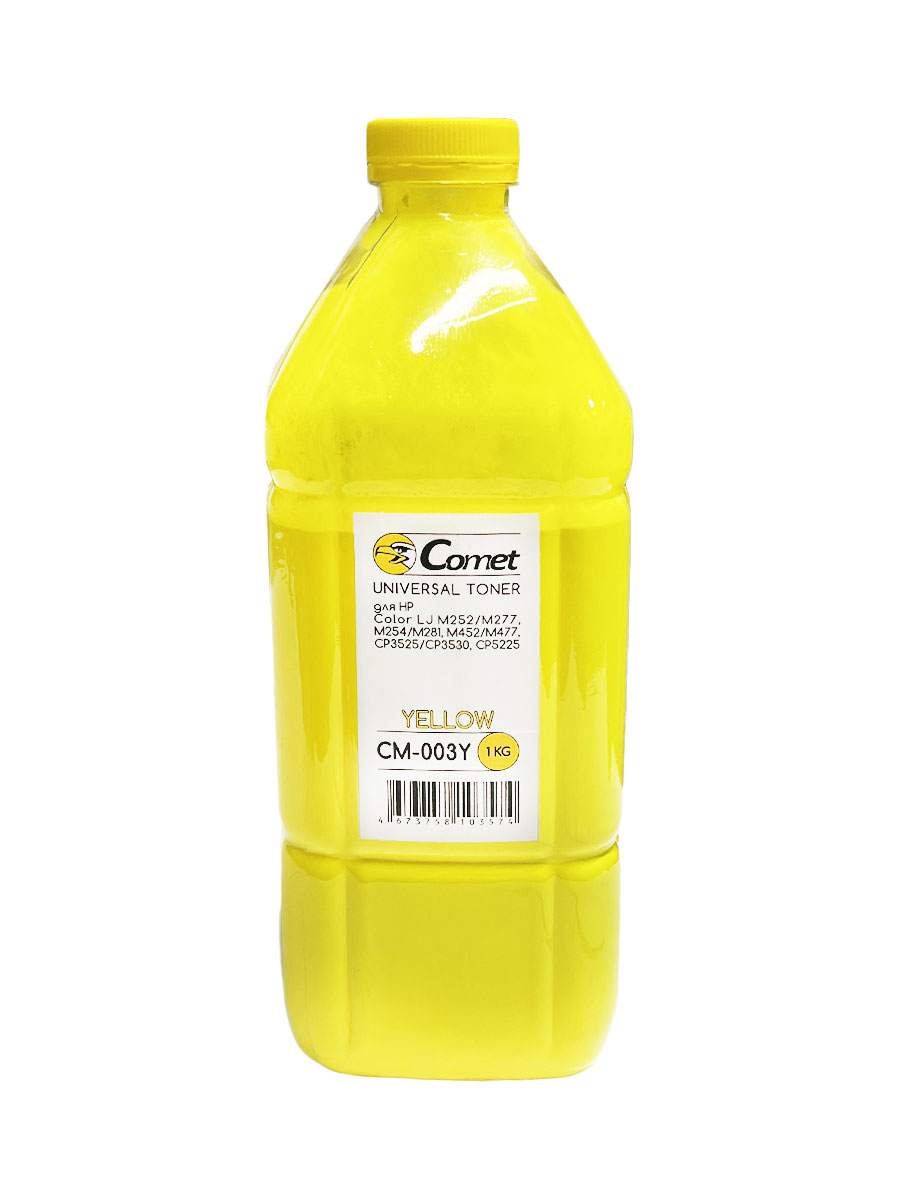 Тонер для HP Color Универсал тип CM-003Y (фл,1кг,желтый,COMET) ATM