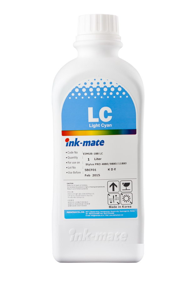 Чернила Epson (Ink-Mate) 1л, EIM 188 Light Cyan (светло-голубой) пигмент