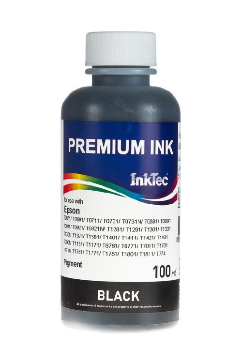 Чернила Epson (InkTec) 100 мл, E0013 Bk (черный) пигмент