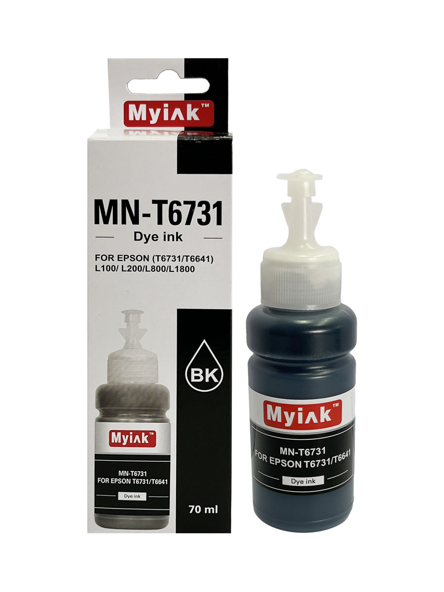 Чернила для EPSON (T6731/T6641) (70мл, контейнер, black, Dye) MN- T6731 MyInk