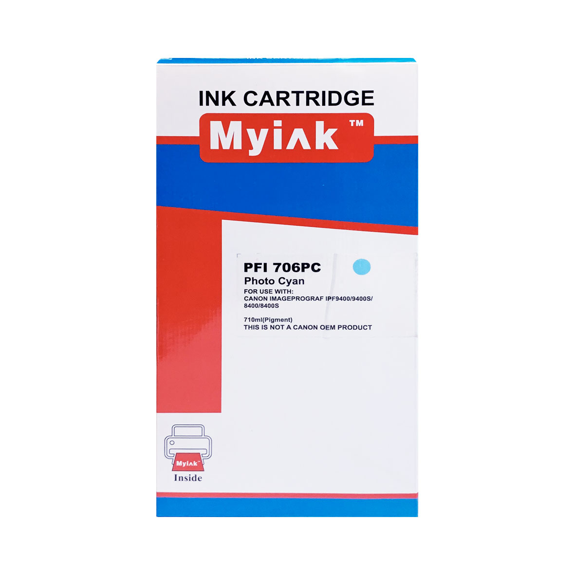 Картридж CANON IPF 8400/8400S/8400SE/9400/9400S Photo Cyan (710 ml) MyInk PFI-706PC 