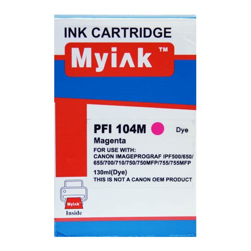 Картридж CANON PFI-104M iPF650, iPF655, iPF750, iPF755, iPF760, iPF765 Magenta (130ml, Dye) MyInk