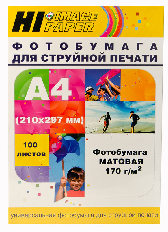 Фотобумага матовая односторонняя A4, 170 г/м, 100 л. (A2118/A211801) (Hi-image paper)