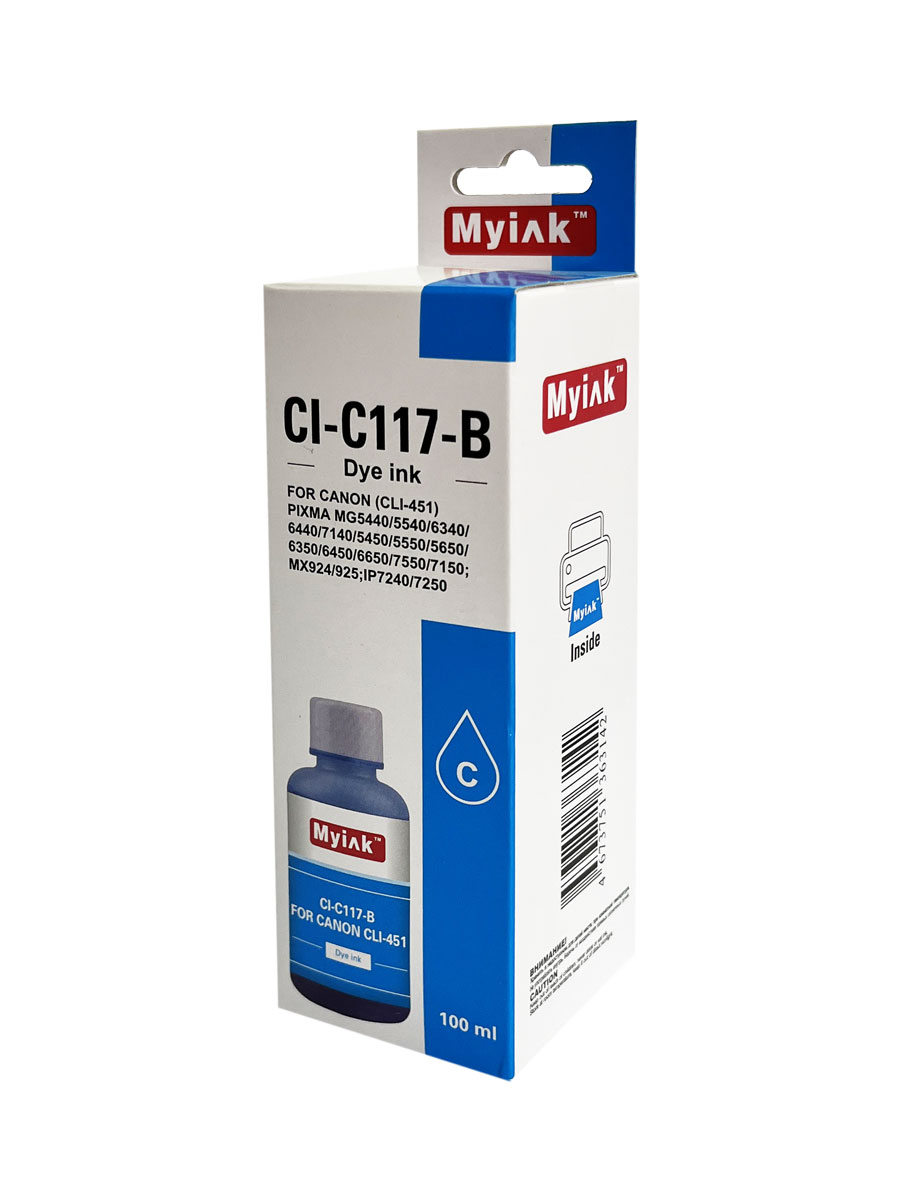Чернила для CANON CLI-451C (100мл,cyan Dye) CI-C117-B Gloria MyInk