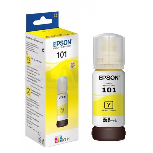 Чернила Epson 101 EcoTank L4150/4160, 70мл (O) жёлтые C13T03V44A