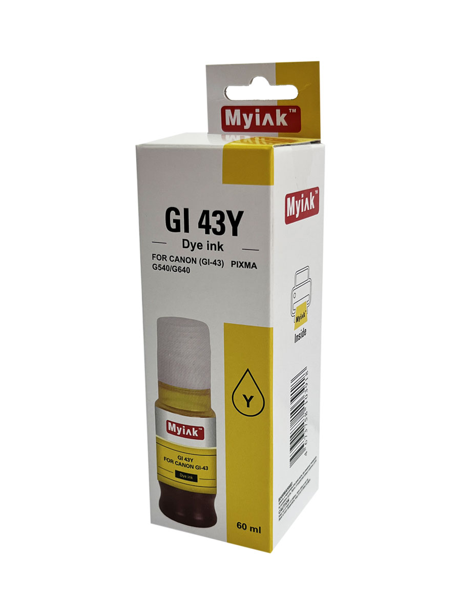 Чернила для CANON GI-43Y (60мл, контейнер,yellow Dye) для PIXMA G540/G640 GI43Y MyInk