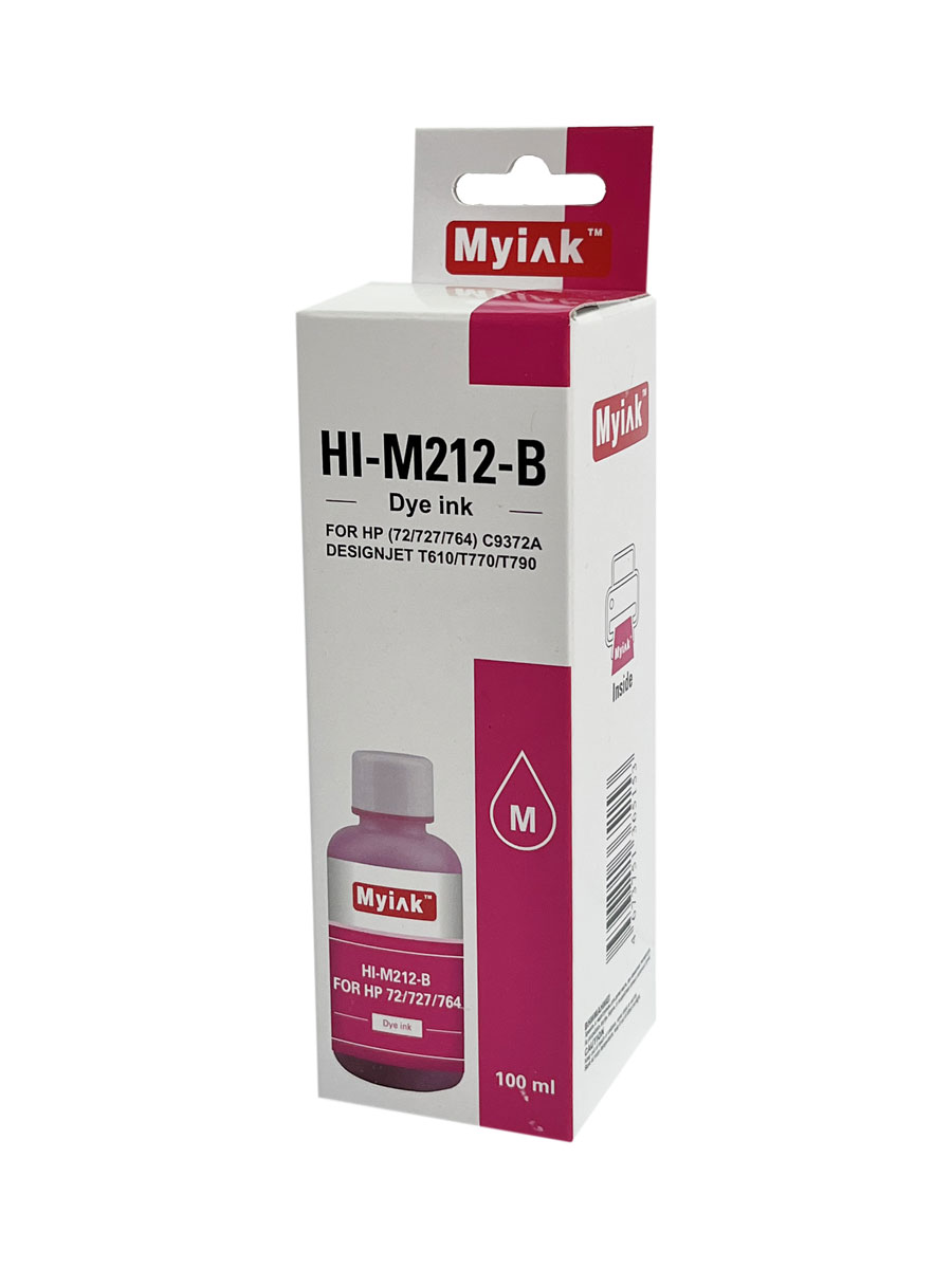 Чернила для (HP 72, HP 727, HP 764) C9372A (100мл,magenta, Dye) HI-M212-B Gloria MyInk