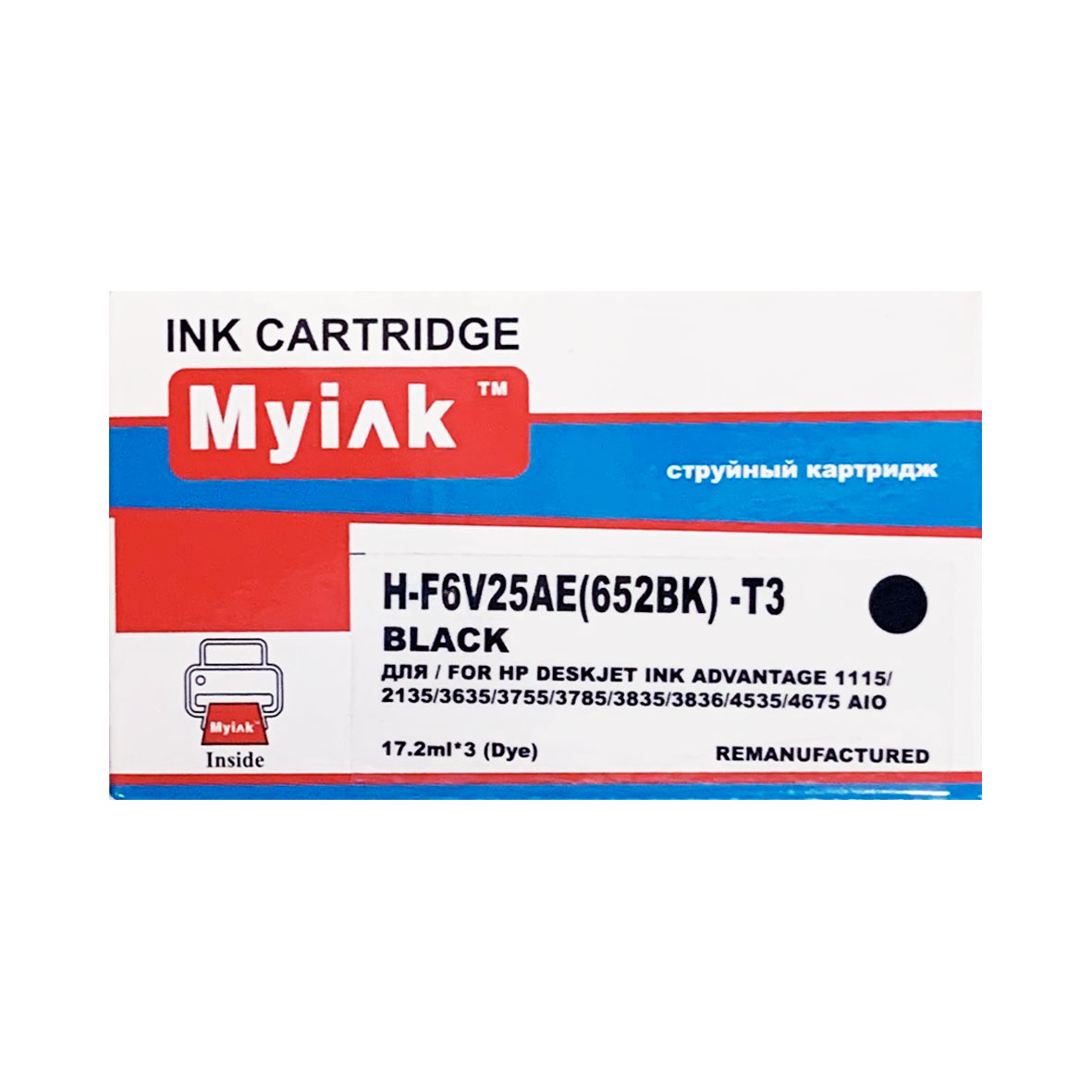 Картридж HP DJ Advantage 2135/3635/3835/4535/4675 ECO-SAVER Black MyInk (652XL)
