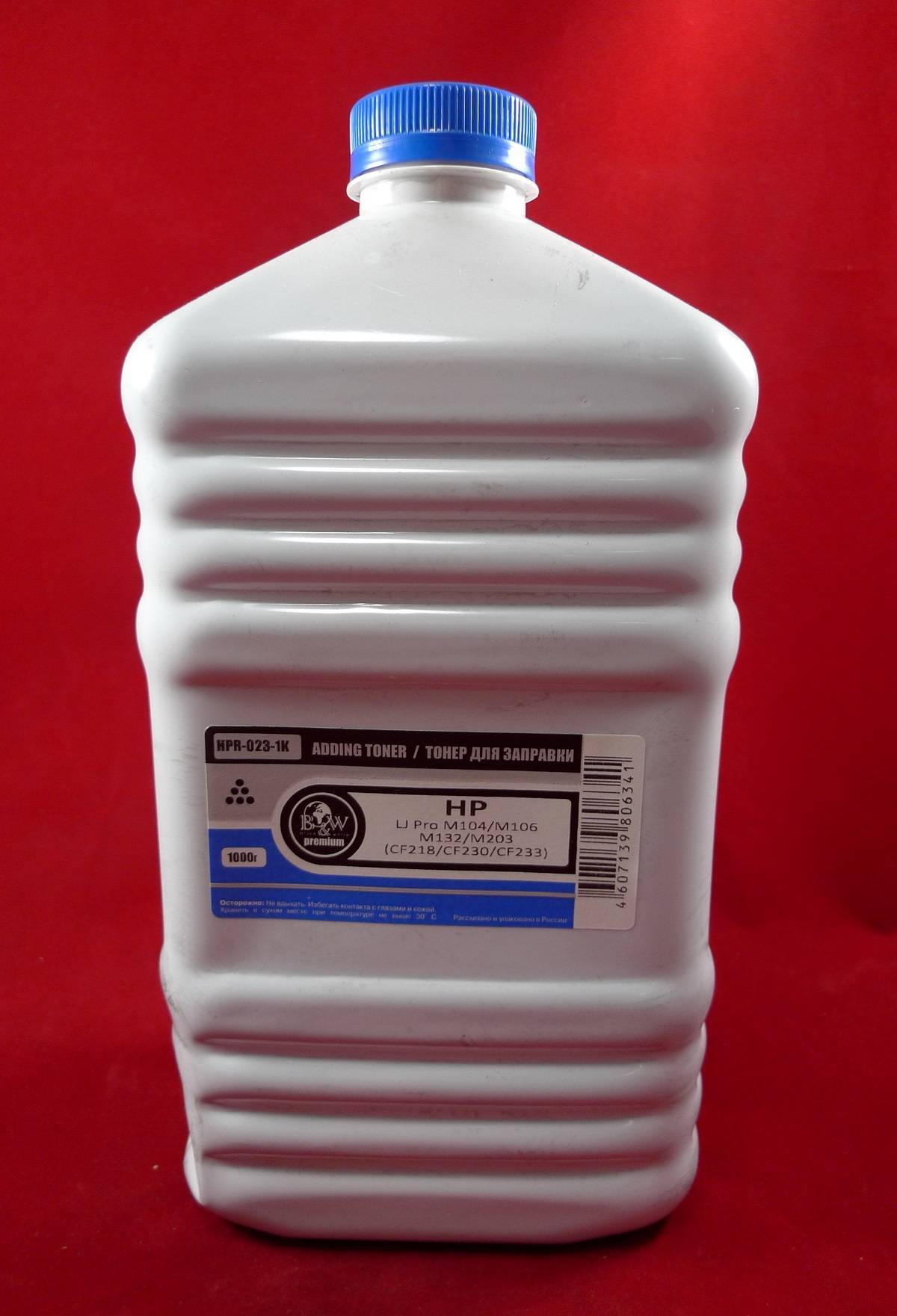 Тонер для картриджей CF218/CF230/CF233,CRG-047,CRG-051 (фл. 1кг) Black&White Premium фас.Россия