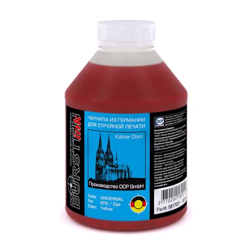 Чернила универсальные для картриджей EPSON (500мл,yellow,Dye) Bursten Ink