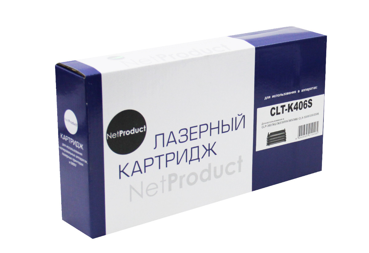 Картридж Samsung CLP-360/365/368/CLX-3300/3305/3307 (NetProduct) CLT-K406S, BK, 1,5K