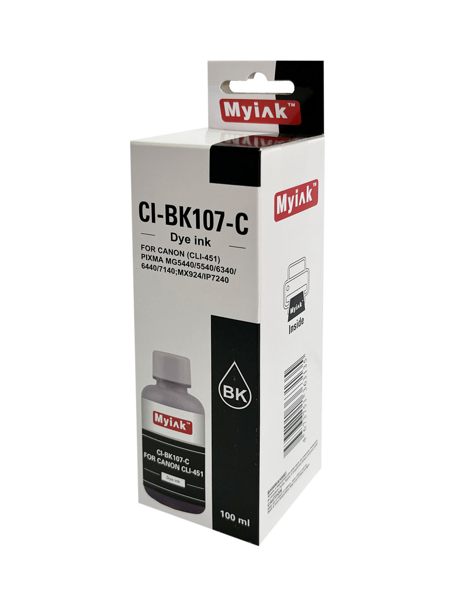 Чернила для CANON CLI-451BK (100мл,black Dye) CI-BK107-C Gloria MyInk