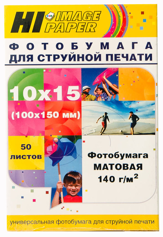 Фотобумага матовая односторонняя 10x15, 140 г/м, 50 л. (A21176) (Hi-image paper)