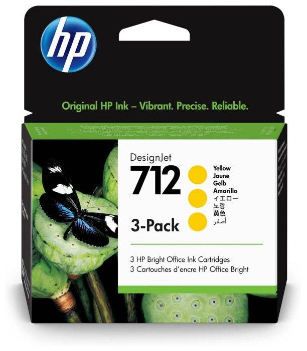 Картридж HP DesignJet T230/T250/T630/T650 (O) 712/3ED79A, Y, 3*29 ml