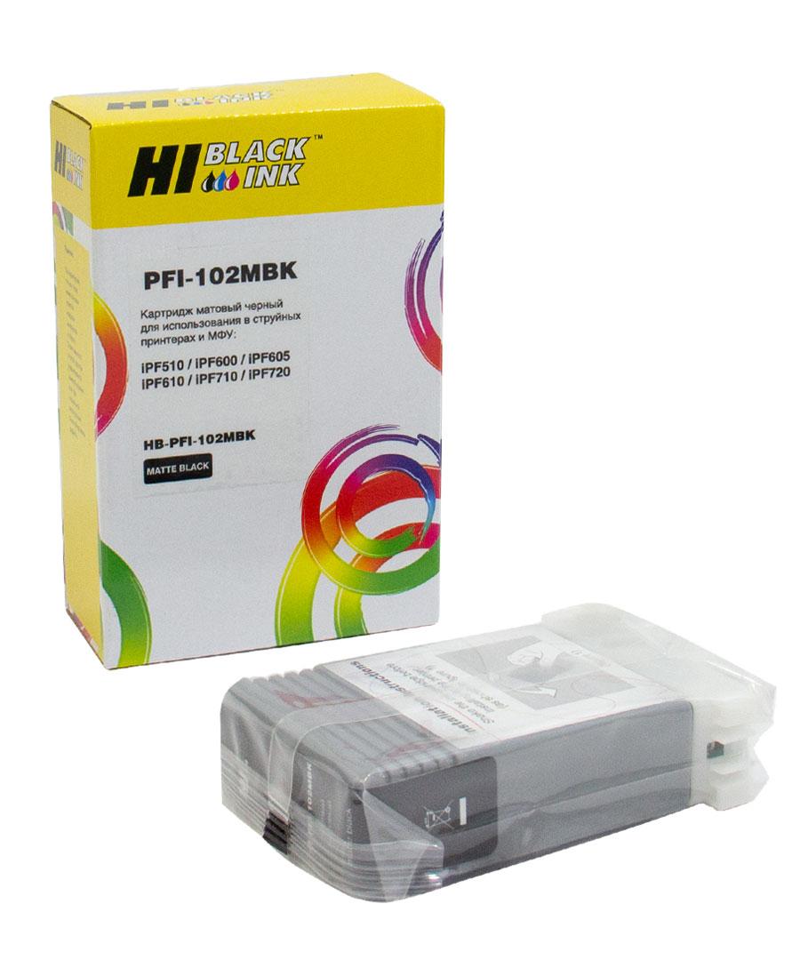 Картридж Canon IPF 500/600/605/700/710 (Hi-Black) PFI-102MBK, 130 мл
